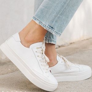 Soludos Ibiza Platform white leather Sneaker size 11